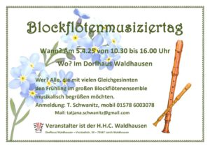 Blockflöten-Musiziertag @ Dorfhaus Waldhausen