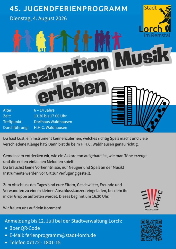 "Faszination Musik erleben"- Ferienprogramm der Stadt Lorch @ Dorfhaus Waldhausen
